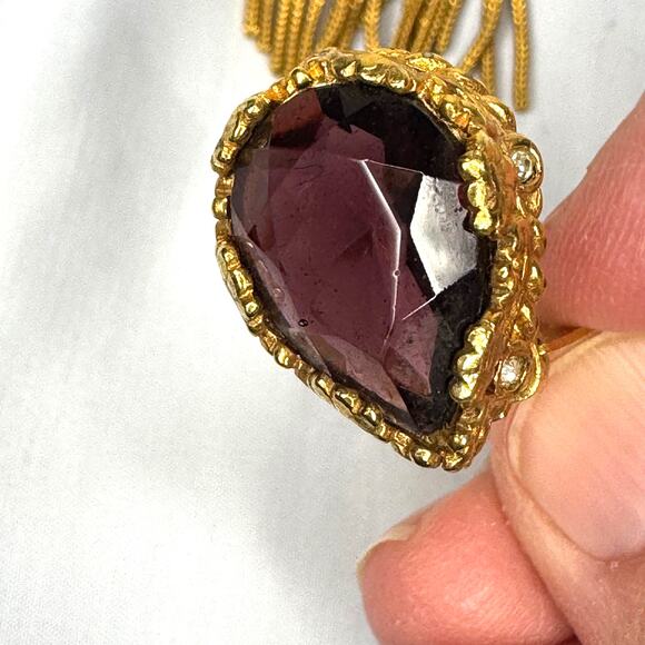 Amethyst color necklace and earrings - Picture 3 of 12